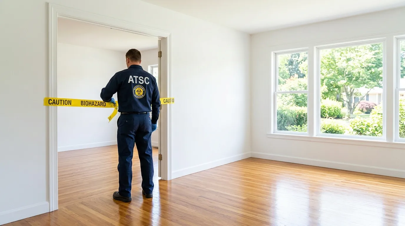Certified biohazard cleanup crew performing Trauma Scene Cleanup in Murray